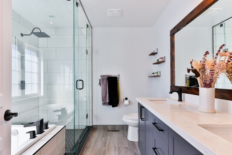 Bathroom renovation with glass shower